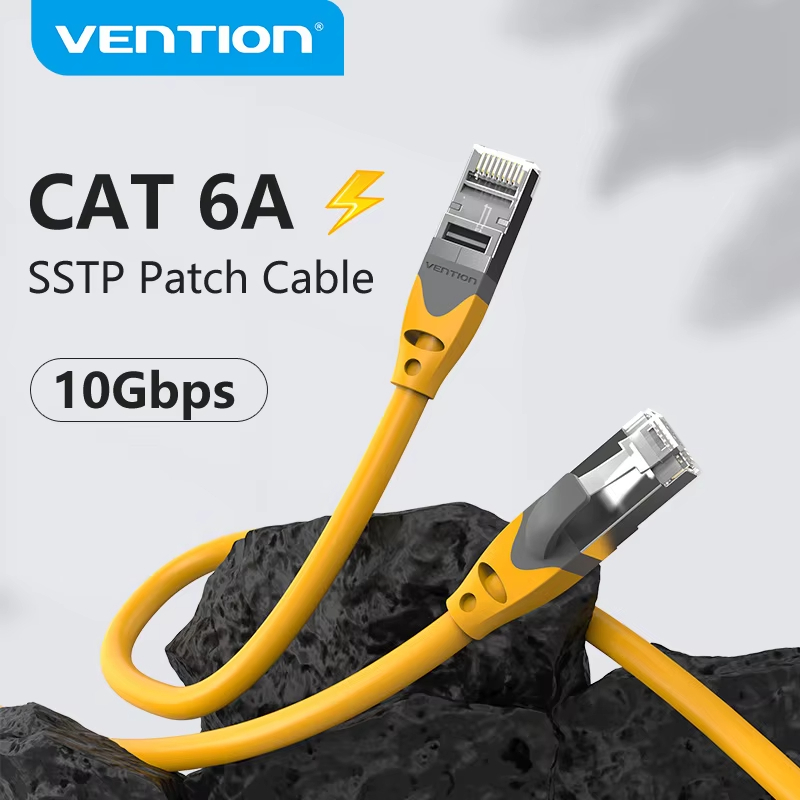 Vention สาย Ethernet CAT6A 10Gbps RJ 45 สายเคเบิลเครือข่าย Lan RJ45 Patch สําหรับ PS4 แล็ปท็อป PC PS 4 Router CAT 6A สาย Ethernet 12 M 15 M 20 M 25 M 30 M 35 M 40 M