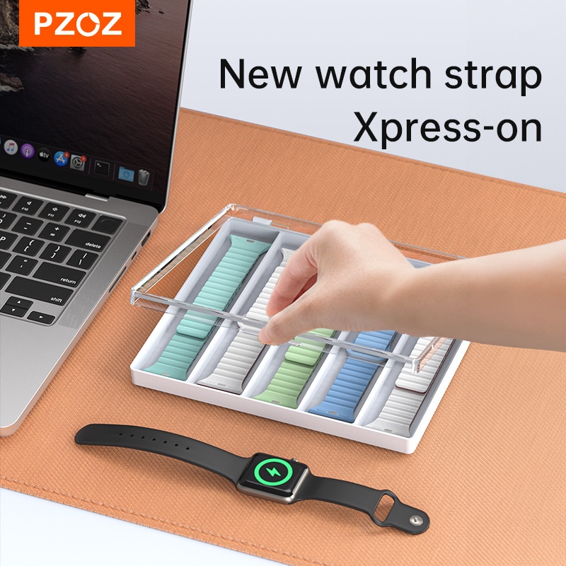 Pzoz สายคล้องกรณีกล่องพลาสติกสําหรับ Apple Watch S9 S8 สายคล้องโปร่งใสกล่อง Smart Watch Tiny อะไหล่อุปกรณ์เสริมกระเป๋า