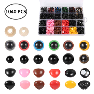330 ชิ้น ความปลอดภัยตาและจมูก DIY ชุดพลาสติกที่มีสีสัน ความปลอดภัยตาและจมูกสําหรับโครเชต์ตุ๊กตาทํา