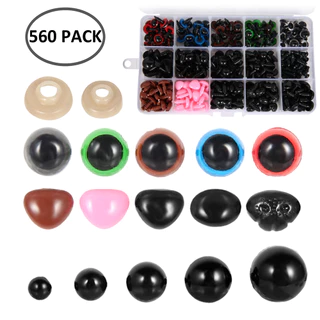 330 ชิ้น ความปลอดภัยตาและจมูก DIY ชุดพลาสติกที่มีสีสัน ความปลอดภัยตาและจมูกสําหรับโครเชต์ตุ๊กตาทํา