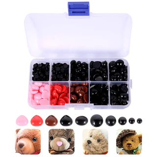 330 ชิ้น ความปลอดภัยตาและจมูก DIY ชุดพลาสติกที่มีสีสัน ความปลอดภัยตาและจมูกสําหรับโครเชต์ตุ๊กตาทํา