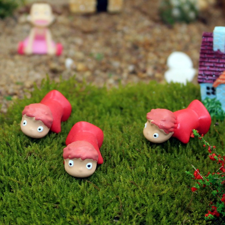 1 ชิ้นอะนิเมะ Ponyo บน Cliff รูปปลาทองเจ้าหญิงรุ่น Q PVC ตัวเลขการกระทําเดสก์ท็อปตกแต่งตุ๊กตาของเล่น