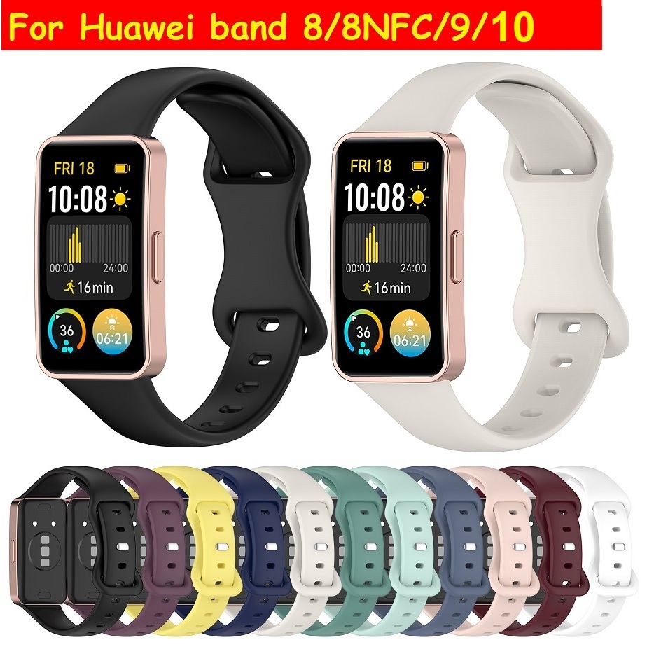 Soft Silicone Watch Strap Compatible For สาย Huawei band 10 / Huawei band10 NFC,Huawei Band 9 Strap 