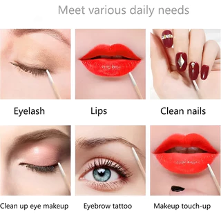 Microblading Cotton Swab Double Pointed Tip Swabs อเนกประสงค์ Precision Tipped ไม้ Sticks สําหรับขนตา Make up Tattoo อุปกรณ์ถาวร