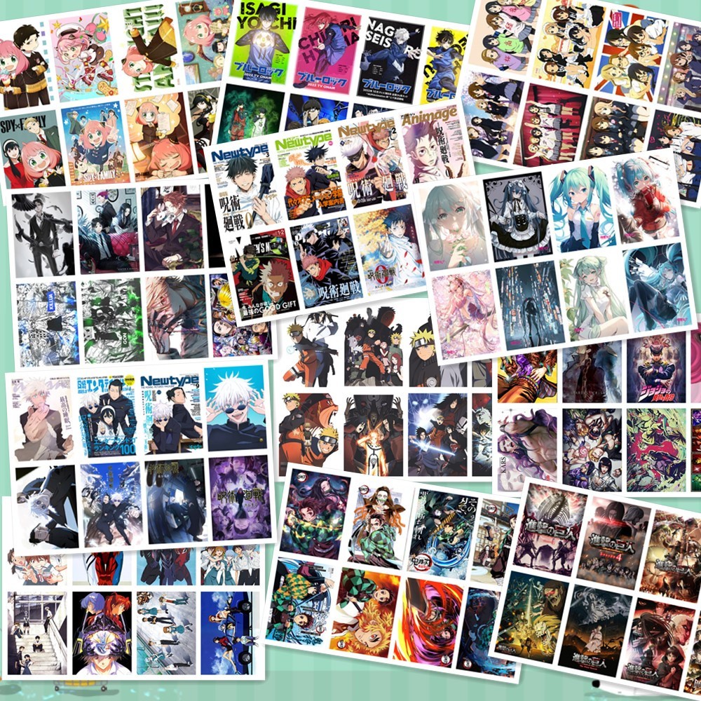 100 ชนิด 8 ชิ้น/เซ็ตอะนิเมะ Haikyuu ดาบศิลปะออนไลน์ Tokyo Ghoul Naruto One Piece Demon Slaye A3 โปสเตอร์พิมพ์คอสเพลย์ผนังตกแต่งของขวัญใหม่