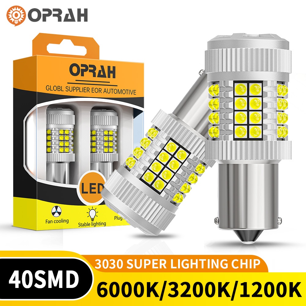 Oprah 2 ชิ้น 1156 หลอดไฟ LED 1156 BAU15S PY21W 1157 Bay15d T20 7440 7443 LED Super Bright ไฟเลี้ยว 3030 40SMD ไฟท้าย LED ไฟเบรคย้อนกลับรถหลอดไฟพัดลมสามารถbus