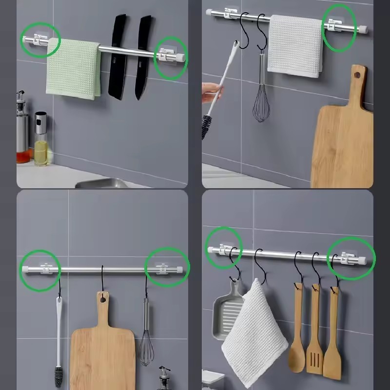 แนะนำ ผ้าม่าน 2/4/10pcs ผ้าม่าน Rod Brackets Self กาวผ้าม่าน Rod ผู้ถือตะขอเล็บฟรีปรับผ้าม่าน Rod Hooks ผ้าม่านแขวน ราคาพิเศษ มีเก็บเงินปลายทาง