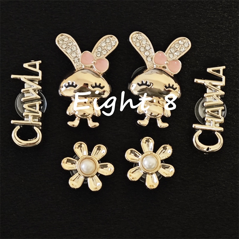10 ชิ้น/เซ็ต Rose Gold เพชรกระต่ายรูปแบบรองเท้าหัวเข็มขัด Letter รองเท้า Pins DIY รองเท้าอุปกรณ์ตกแต่งสําหรับรองเท้าผู้หญิงและกระเป๋า