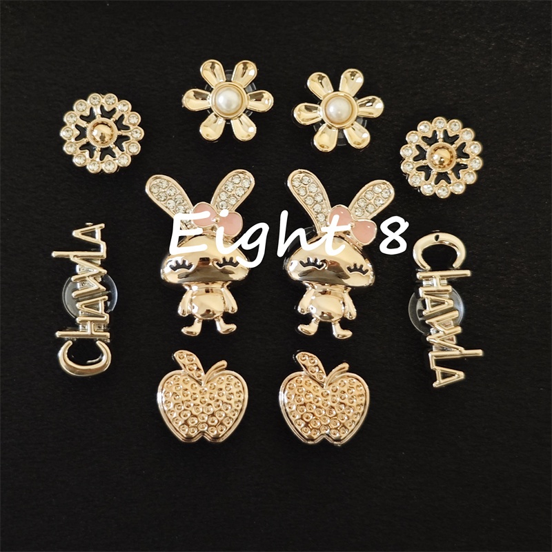 10 ชิ้น/เซ็ต Rose Gold เพชรกระต่ายรูปแบบรองเท้าหัวเข็มขัด Letter รองเท้า Pins DIY รองเท้าอุปกรณ์ตกแต่งสําหรับรองเท้าผู้หญิงและกระเป๋า