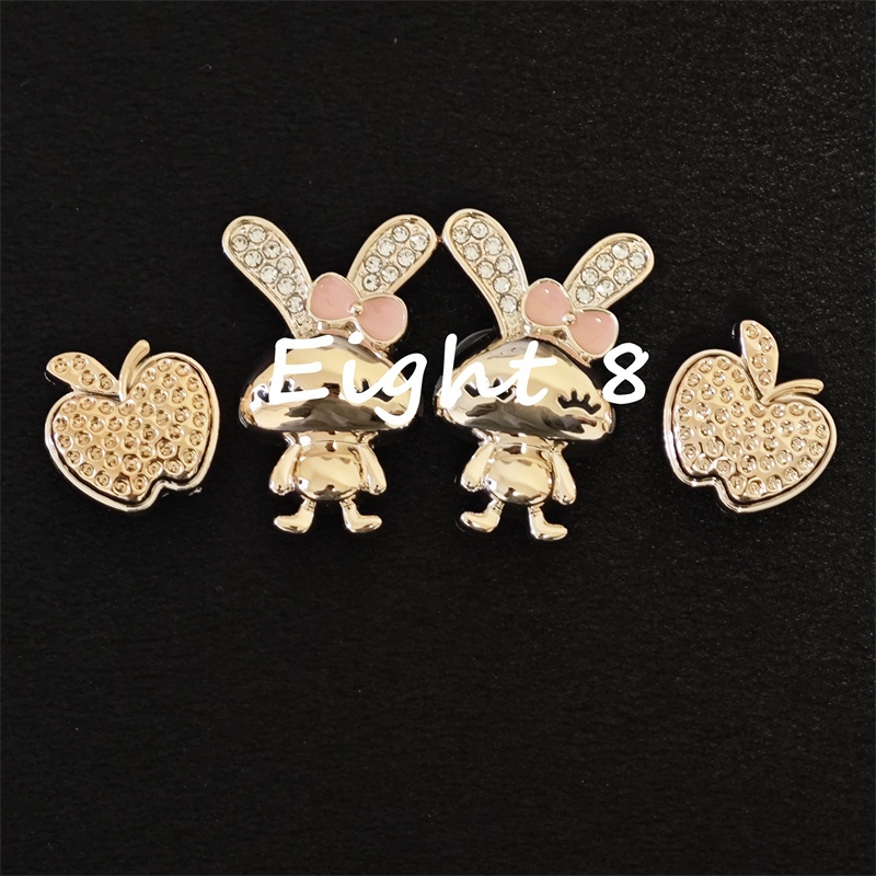 10 ชิ้น/เซ็ต Rose Gold เพชรกระต่ายรูปแบบรองเท้าหัวเข็มขัด Letter รองเท้า Pins DIY รองเท้าอุปกรณ์ตกแต่งสําหรับรองเท้าผู้หญิงและกระเป๋า