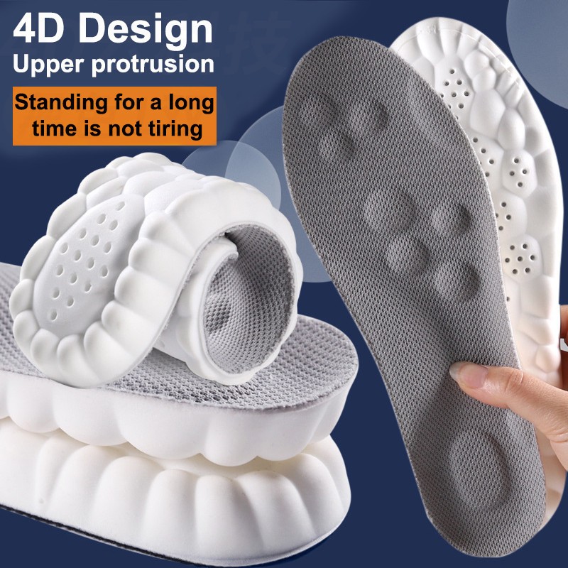 ความยืดหยุ่นสูง Latex Sport Insoles แผ่นรองเท้านุ่ม Arch สนับสนุน Orthotic Insoles Breathable ระงับกลิ่นกาย Shock Absorption Cushion