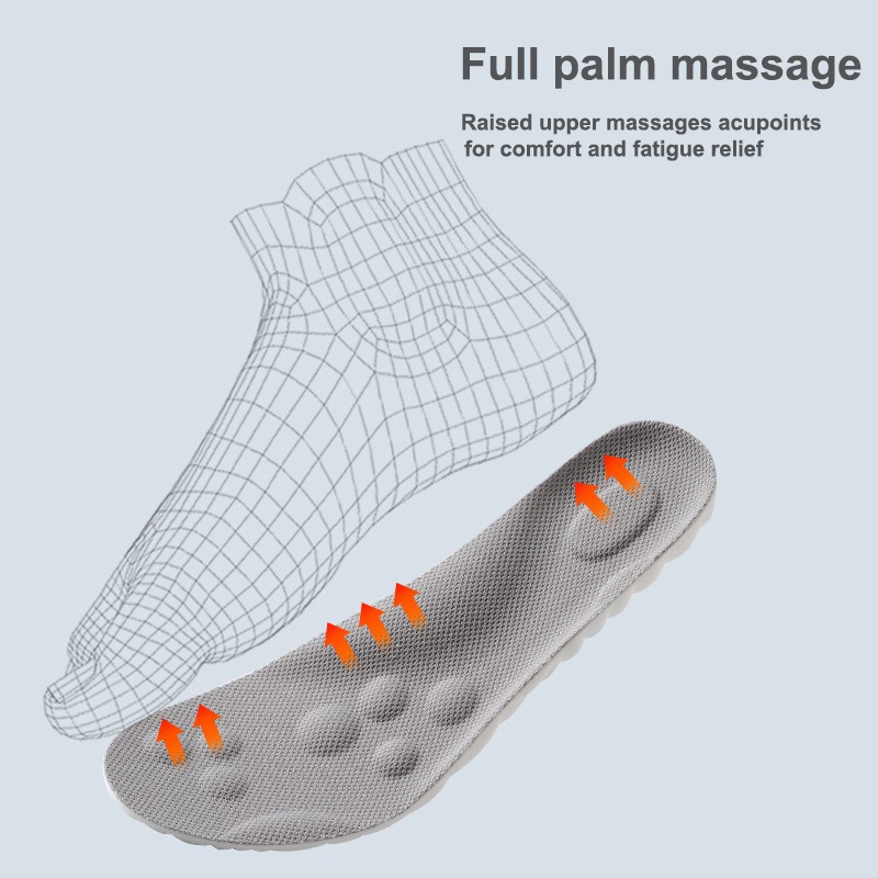 ความยืดหยุ่นสูง Latex Sport Insoles แผ่นรองเท้านุ่ม Arch สนับสนุน Orthotic Insoles Breathable ระงับกลิ่นกาย Shock Absorption Cushion