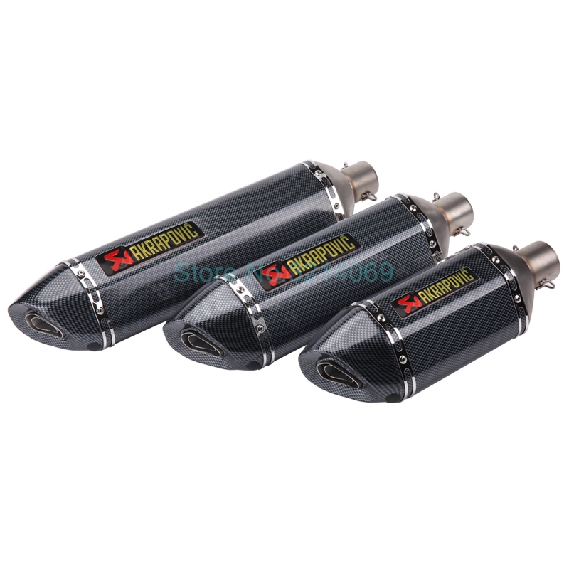 ดัดแปลงท่อไอเสียรถจักรยานยนต์ 51mm Silencer Universal Akrapovic Muffler สําหรับ ZX6R Z900 Z800 RC390