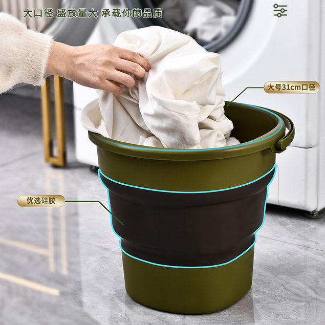 ถังพับได้-ภาชนะเก็บพับเก็บได้พลาสติกแบบพกพาเหมาะสําหรับน้ํากลางแจ้ง-เครื่องไล่, ตกปลา, ตั้งแคมป์, ล้างรถ, แช่เท้า (5ล/9ล/17ล) - รูปที่ 2