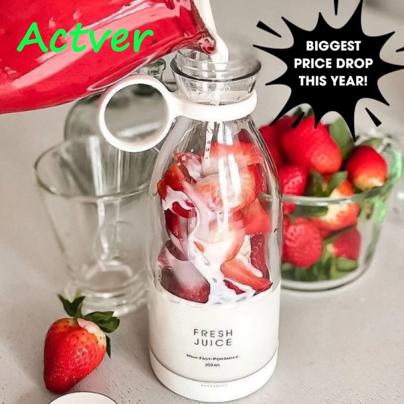 Actver เครื่องปั่นน้ําผลไม้ไฟฟ้า แบบพกพา 420 มล 6 ใบมีด ชาร์จได้ กันน้ํา เครื่องทําน้ําผลไม้มิลค์เชค อเนกประสงค์