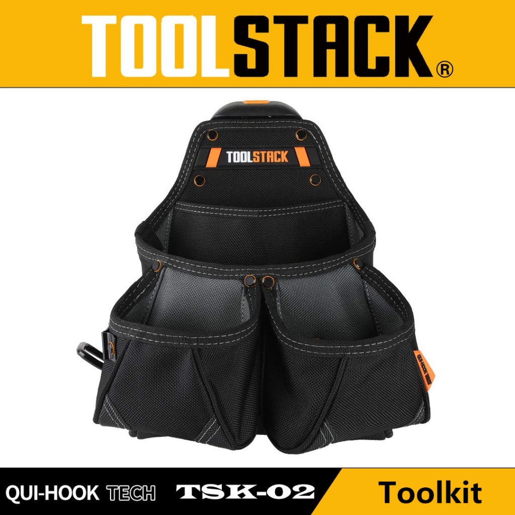 Toolstack Model Worker เฉพาะเครื่องมือแขวนอย่างรวดเร็วกระเป๋าคาดเอวกระเป๋าคู่กระเป๋าเครื่องมืองานไม้ TSK-02