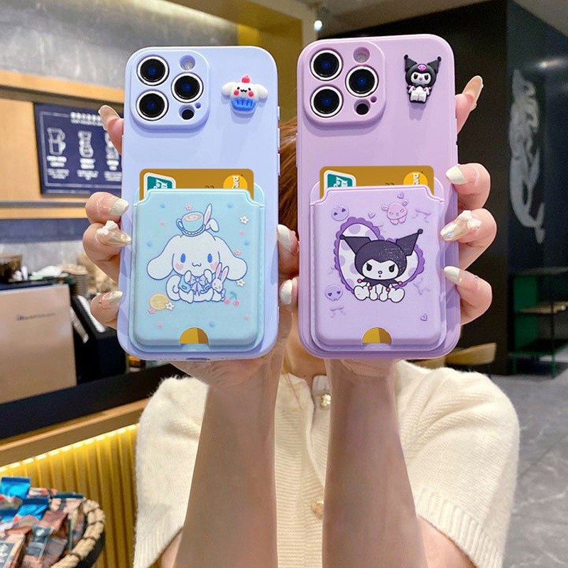 สําหรับ OPPO Reno 13 14 12 11 10 F Pro 8T 8Z 7Z A3X A3 A5 Pro A5X F11 Pro A95 A74 A58 A78 เคสโทรศัพท์ Kuromi ผู้ถือบัตรนุ่ม