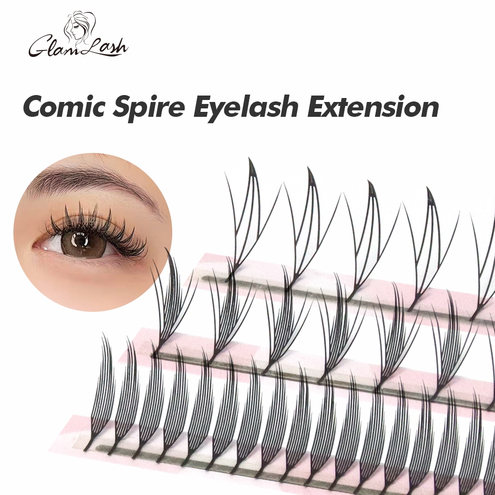 Glamolash สไตล์การ์ตูน Tower Point Grafting Eyelashes พิเศษสําหรับศิลปินความงาม Quick Extension ไม่ Scatter Roots ปีก False Soft Eye