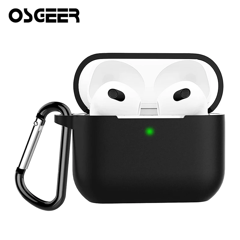 ฝาครอบเคส OSGER เข้ากันได้กับ Airpods 2 3 4 Pro 2, เคสผิวซิลิโคนอ่อนนุ่มฝาครอบ Shock-Absorbing เคสป้องกันสําหรับ Airpods 2 3 4 Pro รุ่นที่ 2 พร้อม Carabiner