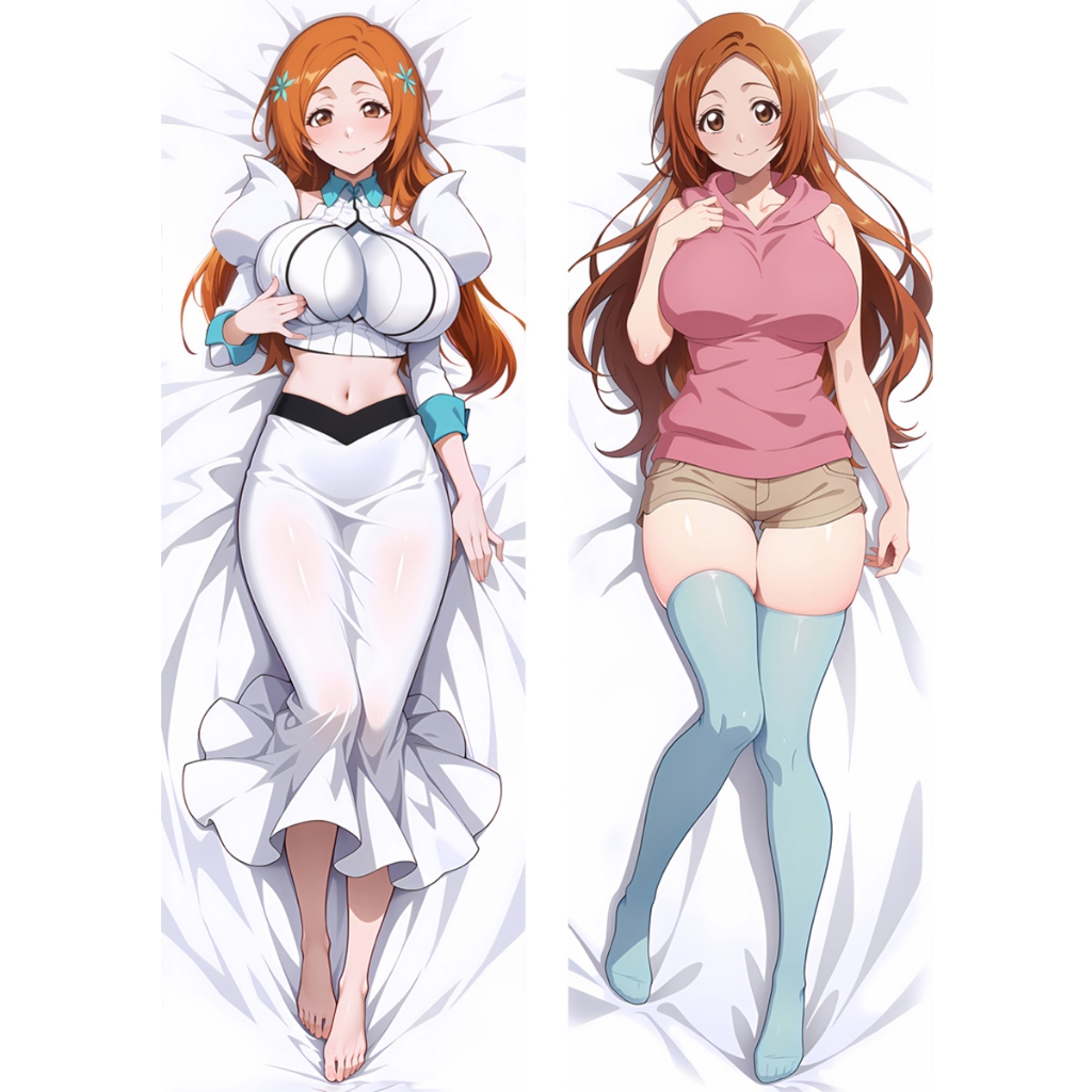 Death Inoue Orihime ปลอกหมอนเต็มตัวอะนิเมะ Dakimakura ปกเกมสาว Otaku ปลอกหมอนยาว