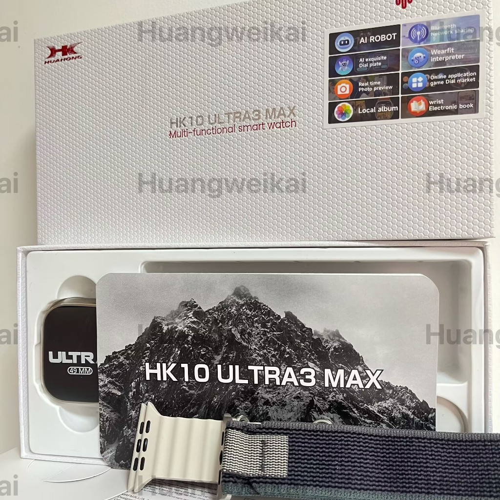 2025 Ai สมาร์ทนาฬิกา HK10 ultra3 max จริง AMOLED 49 มม.ไร้สายชาร์จ BT โทรชาย NFC 2025 Smartwatch 4GB