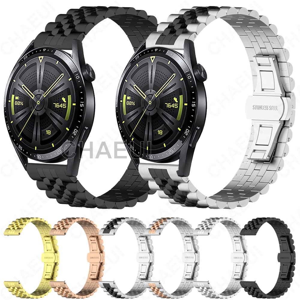 สายสแตนเลสสร้อยข้อมือโลหะอุปกรณ์เสริมสําหรับ Huawei Watch GT GT2 GT3 SE GT4 GT5 GT6 Pro 46mm 42mm 43mm 41mm GT2e