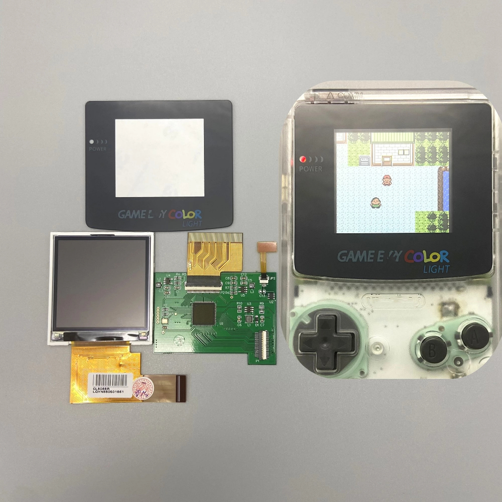 2.2 นิ้วเปลี่ยน GBC IPS LCD ชุดหน้าจอความสว่างสูงสําหรับ Gameboy สีหน้าจอ IPS สําหรับ GBC Gaming Screen ไม่ต้องเชื่อมและตัด