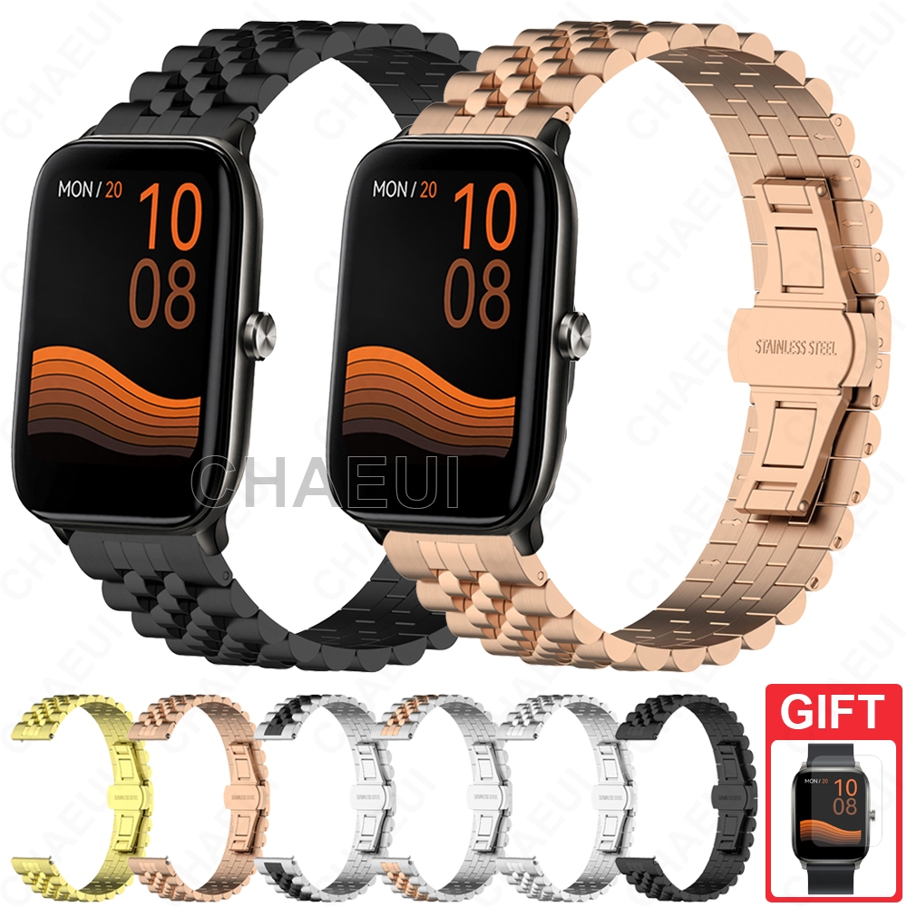 สายสแตนเลสสร้อยข้อมือโลหะอุปกรณ์เสริมสําหรับ Haylou GST LS09B / LS02 / Haylou Watch 2 Pro / Honor Ch