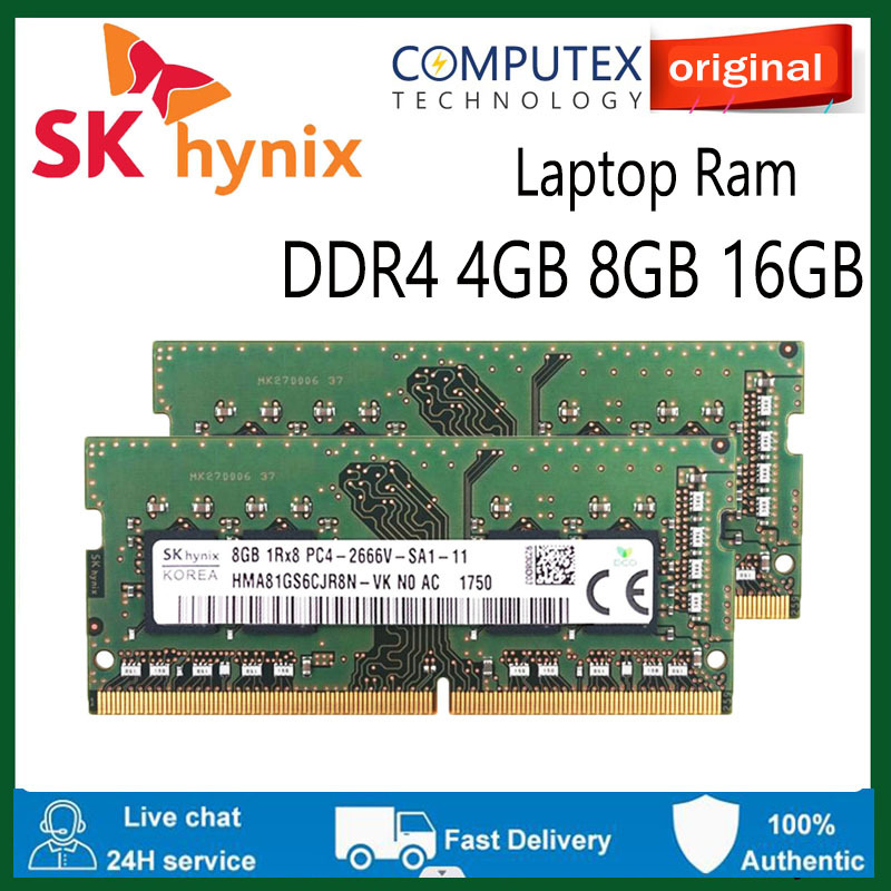 Sk Hynix DDR4 แล็ปท็อป RAM 4GB 8GB 16GB DDR4 2133/2400/2666/3200MHz หน่วยความจําแล็ปท็อปโน้ตบุ๊ค SOD