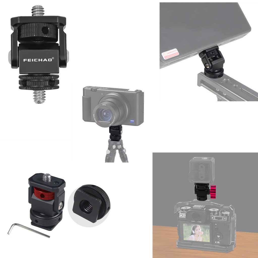 FEICHAO สําหรับ DJI OSMO 360 สําหรับ GoPro 13 กล้อง 360 องศาหมุน Mini Monitor อะแดปเตอร์ EVF Mount พร้อม Arri ตําแหน่ง Pin