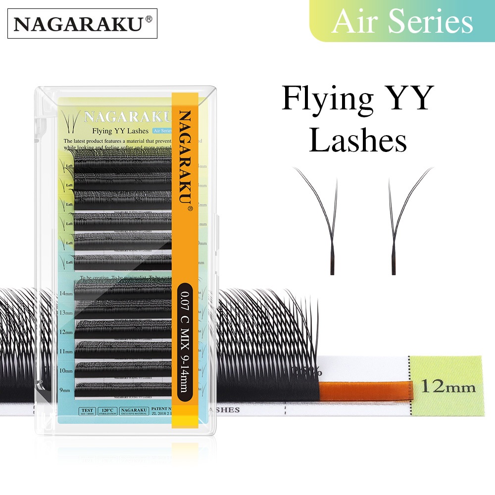 Nagaraku Flying YY Eyelash Extensions Air Series เคล็ดลับคู่ฐานแบนขนตาปลอม