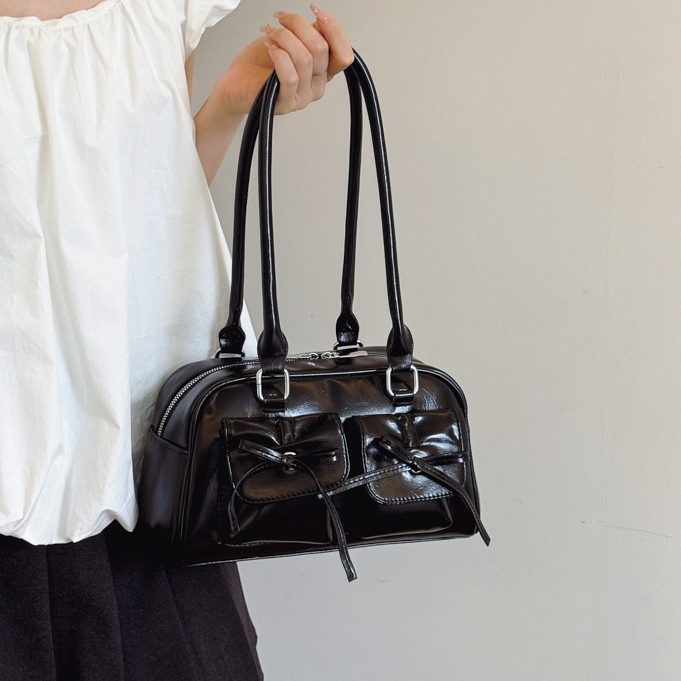 สไตล์เกาหลีใต้วงแขนกระเป๋าผู้หญิงใหม่ 2025 ซอก สูง-ดูบัลเล่ต์สไตล์โบว์กระเป๋าบาแกตต์แฟชั่นประณีตเรียบง่ายกระเป๋าสะพาย - รูปที่ 4