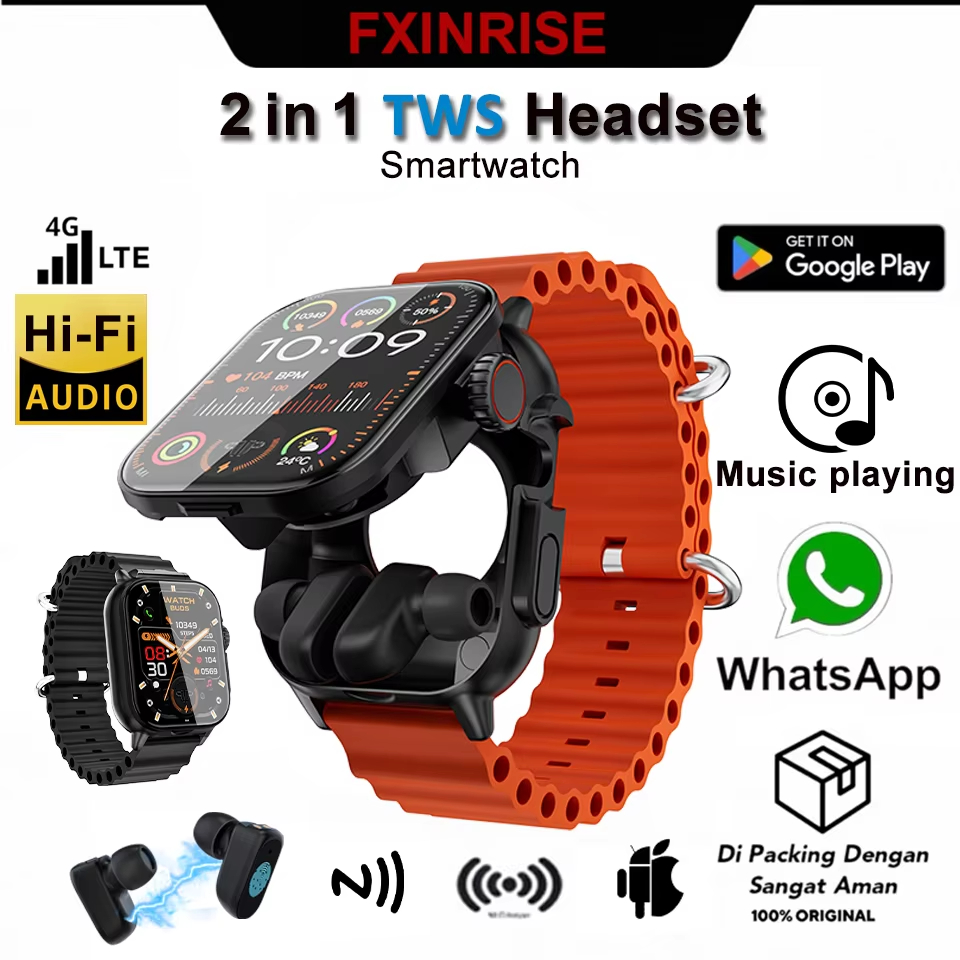 Gt8 2 in 1 สมาร์ทวอท์ชพร้อมหูฟัง Smartwatch TWS หูฟังบลูทูธ HeartRate เครื่องวัดความดันโลหิตนาฬิกาสปอร์ต