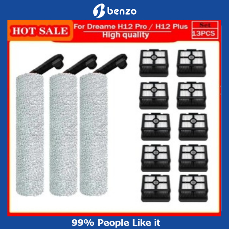 ลูกกลิ้งสําหรับ Dreame H12 Pro / H12 Plus/H12 Core Soft Brush อะไหล่เปียกแห้งเครื่องดูดฝุ่น Roller Hepa Filter อุปกรณ์เสริม