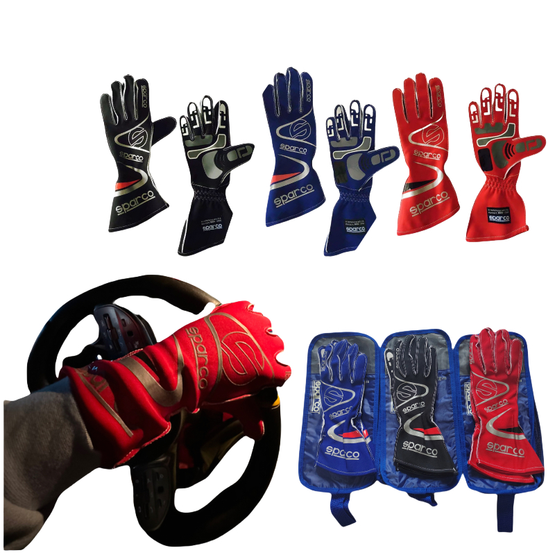 Sparco Racing Kartถุงมือซิลิโคนกันลื่นสวมใส่สบายFinger Fitทนไฟจำลองขับรถยาวถุงมือขับรถรถจักรยานยนต์ถุงมือขับรถUnisex Off-Road Rally Racingการฝึกอบรมทนทานคุณภาพสูงราคาเสนอ