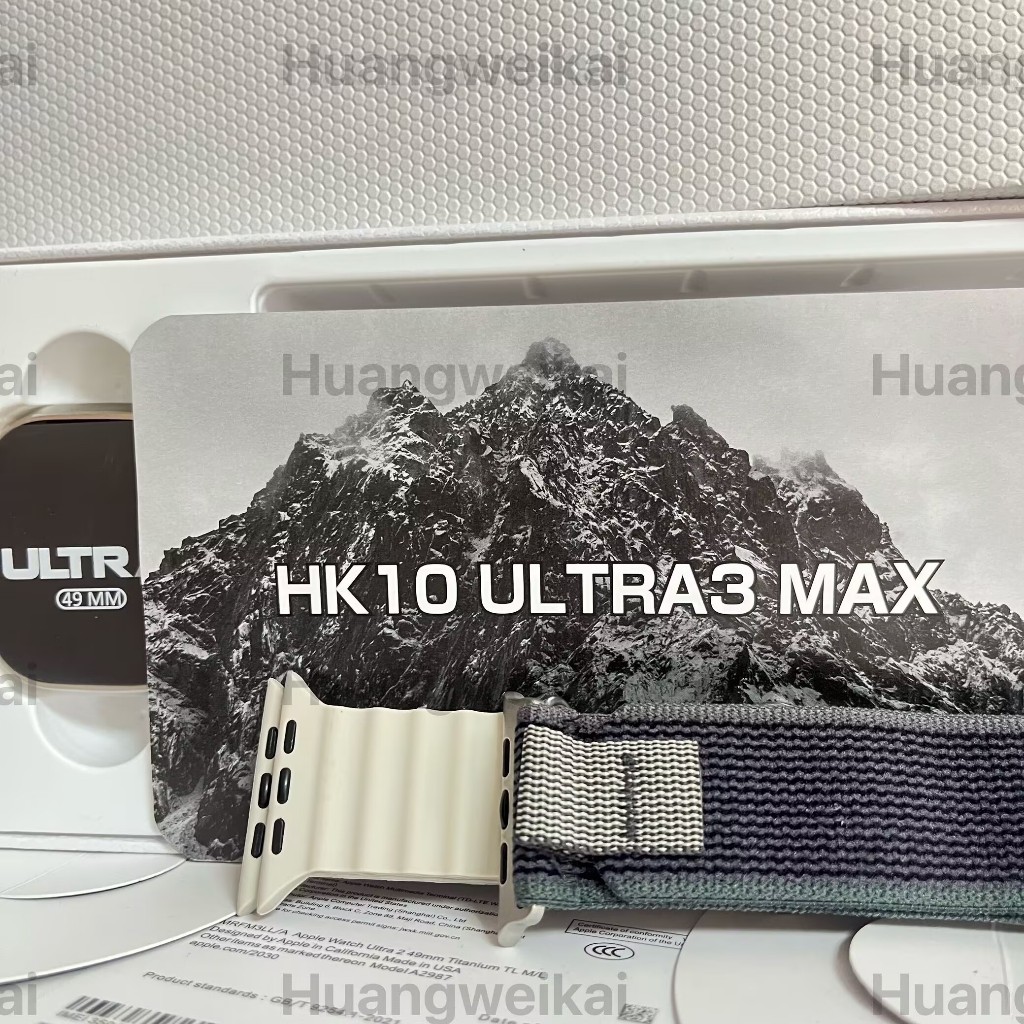 2025 Ai HK10 ultra3 max จริง AMOLED 49 มม.นาฬิกาสมาร์ทไร้สายชาร์จ BT โทรชาย NFC Smartwatch 4GB ROM A