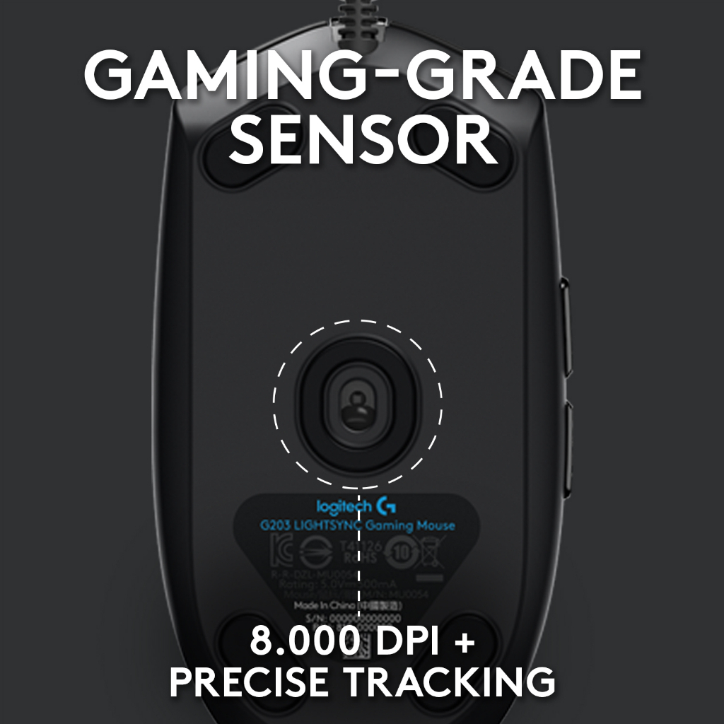 Logitech G102 LIGHTSYNC Gaming Mouse (Black) 8,000 DPI (เมาส์เกมมิ่ง พร้อมไฟ RGB)