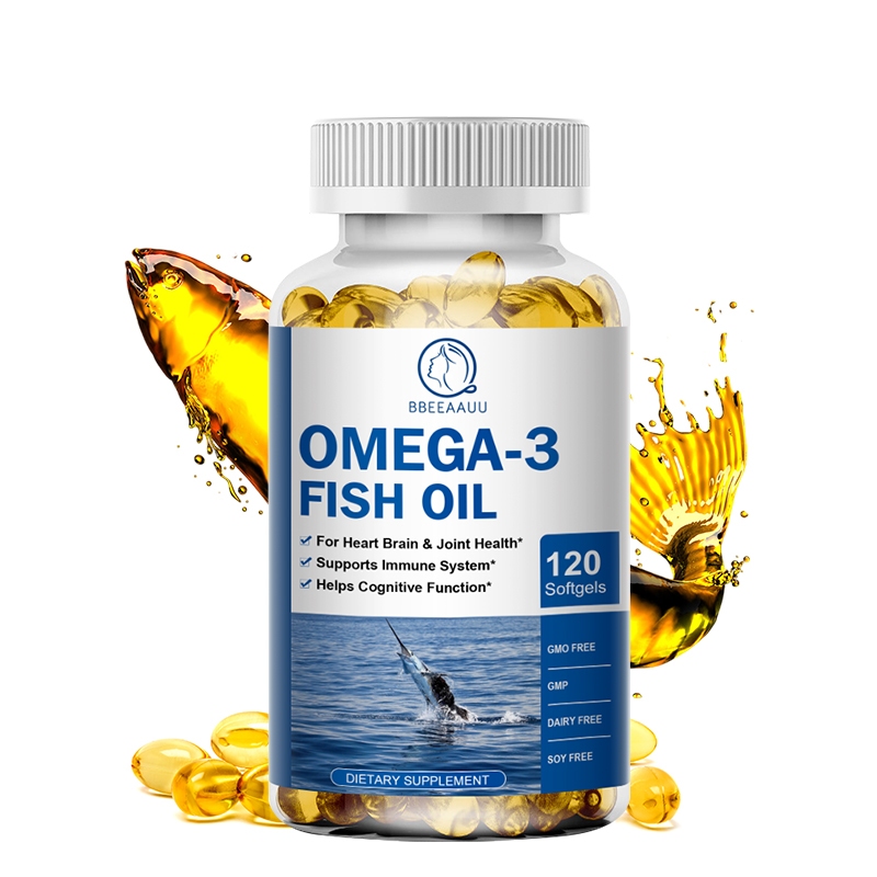 Bbeeaauu Omega-3 Fish Oil 1000mg พร้อม EPA190mg & DHA125mg รองรับภูมิคุ้มกัน Heart Brain & Joint Health