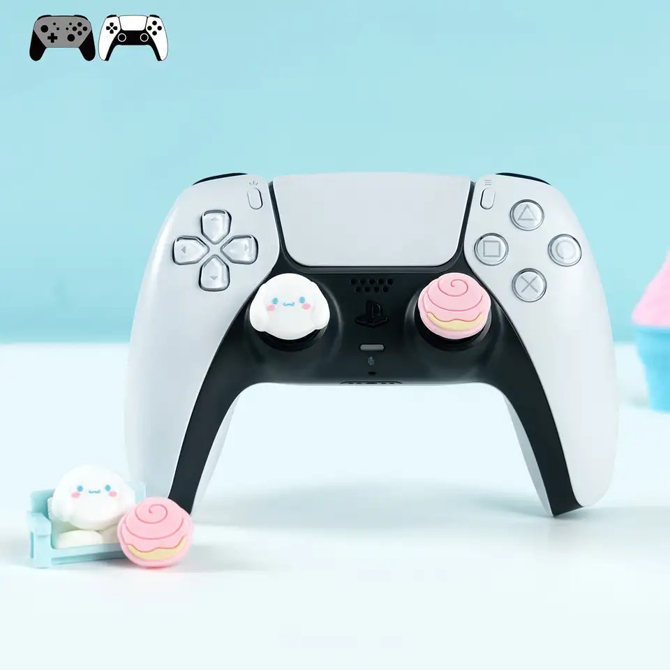 4 ชิ้นน่ารัก Thumb Grip Caps ใช้งานร่วมกับ PS5 PS4 Switch PRO Controller - รูปที่ 3