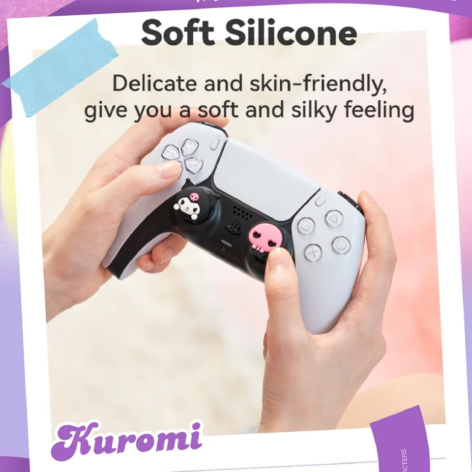 4 ชิ้นน่ารัก Thumb Grip Caps ใช้งานร่วมกับ PS5 PS4 Switch PRO Controller - รูปที่ 2