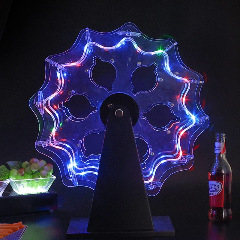 ที่วางแก้วน้ำชิงช้าสวรรค์ ชั้นวางไวน์ LED แถมฟรีแก้ว 12 รูปที่ 2