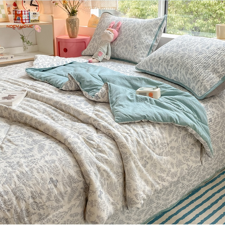 ผ้าห่มนวมบาง ผ้าห่มใยถั่วเหลือง ผ้าห่มผ้าฝ้ายญี่ปุ่น ระบายอากาศได้ดี 5 ฟุต 6.5 ฟุต