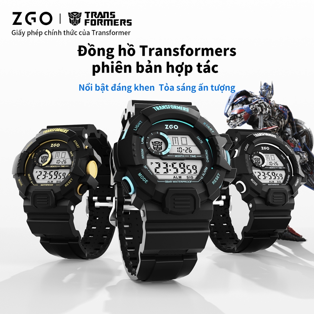ZGO x นาฬิกาข้อมือ ทรานฟอร์เมอร์ นาฬิกาผู้ชาย นักเรียน อินเทรนด์ กีฬา กันน้ำ 7531