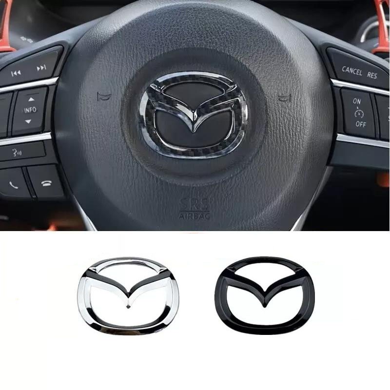 Abs พวงมาลัยรถศูนย์สติกเกอร์สัญลักษณ์สําหรับ Mazda 3 CX3-9 CX30 RX7