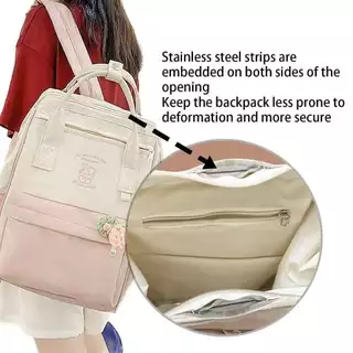 [Splash-Resistant] กระเป๋าเป้สะพายหลังความจุขนาดใหญ่สาวน่ารัก Campus Travel Backpack