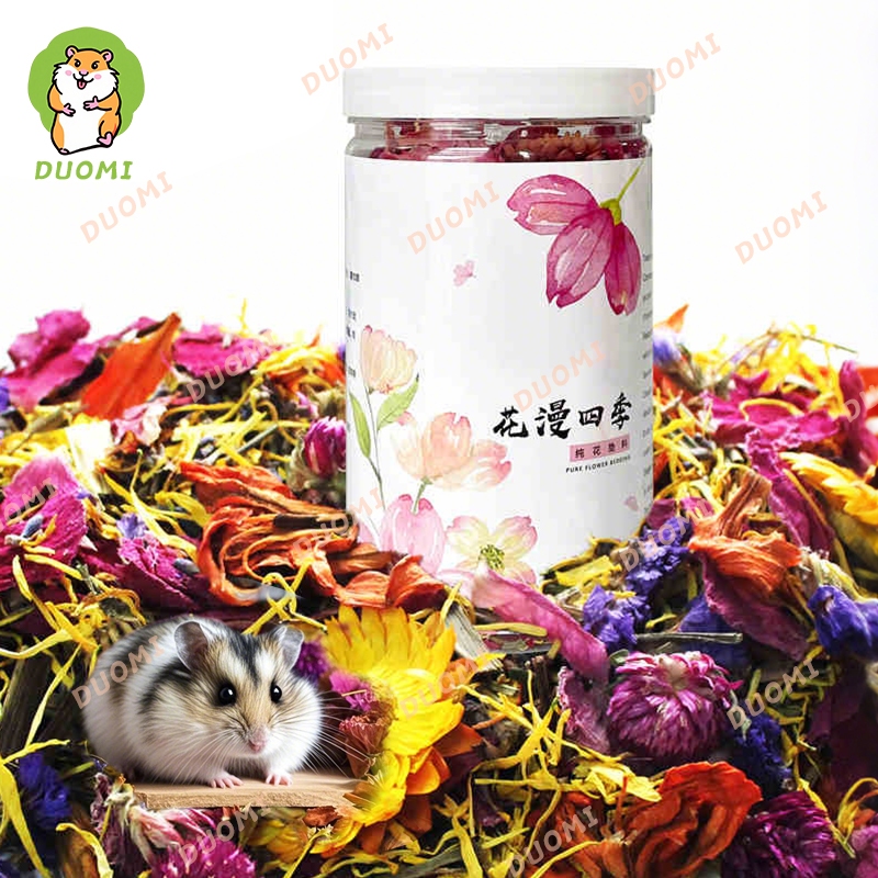 [ในสต็อก + จัดส่งจากประเทศไทย]หนูแฮมสเตอร์ดอกไม้และหญ้าเตียงกรงดับกลิ่นกล่องเพาะพันธุ์ขี้เลื่อยตกแต่งดอกไม้แห้งที่กินได้การจัดสวนโกลเด้นหมีรังสิ่งประ