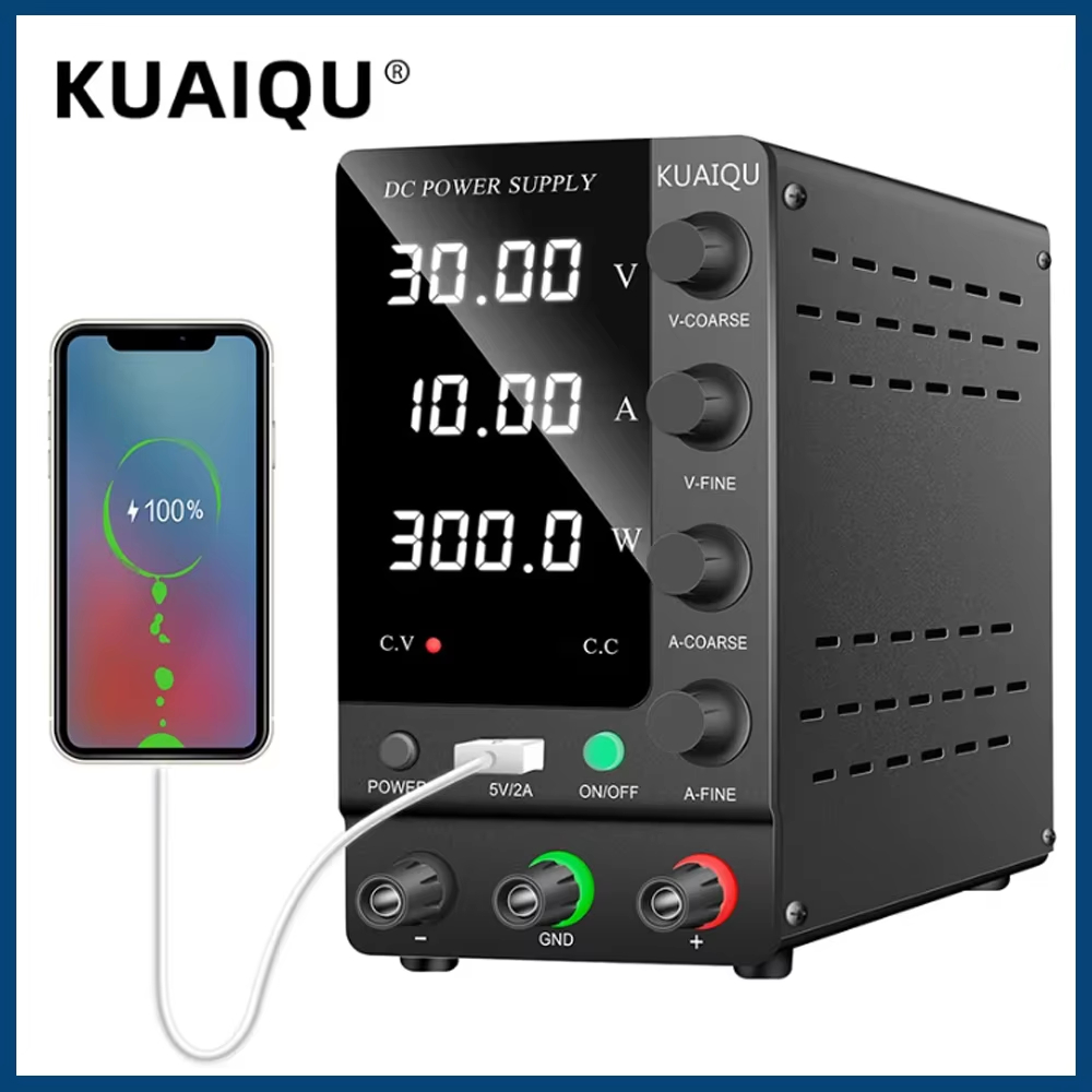 KUAIQU ใหม่ 4 หลักจอแสดงผล DC Power Supply ปรับ DC Power Supply 30V 10A 60V 120V 3A 5A