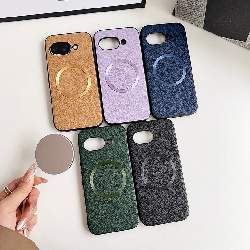 สําหรับ Google Pixel 9a Casing Lychee Leather Hard Phone Case Cover