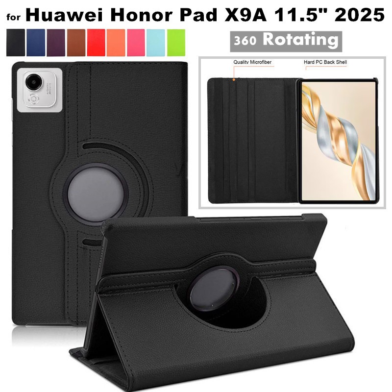 for Huawei Honor X9A 11.5 Inch 2025 ELN2-W09 Case Tablet 360 Rotating Leather Case for Honor X9A 11.