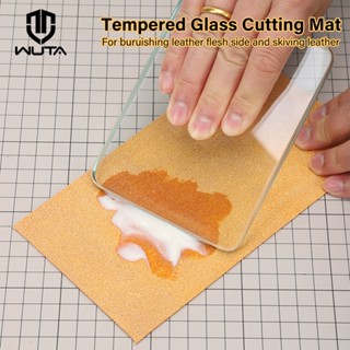 Wuta แผ่นตัดกระจกนิรภัยสําหรับหนังขัดขอบ Burnishing Skiving …